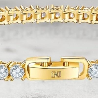 Gold Overlay Zirconia Bracelet