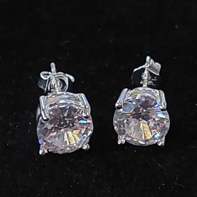 14kt white gold overlay sterling silver earrings