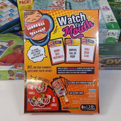 LOT 129: NIP Games - Trivial Pursuit DVD Pop Culture, PictureMate! 2nd Edition, Words with Friends & More