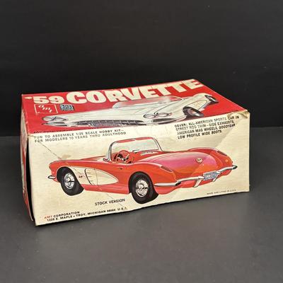 LOT 134: Vintage1959 & 1960 Corvette Models & 2 Unopened Puzzled: Elvis Pressley & Ice Cream Days