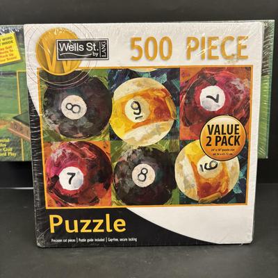 LOT 137: Golf Themed Collection: Xbox 360 Game, Vintage Oscar Jr Putting Partner, Golf Scrabble along with Billiards & Sportsman...