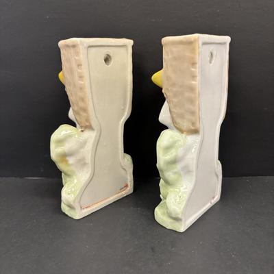 LOT 138: Vintage Japan Lusterware Porcelain Figural Wall Pockets & More