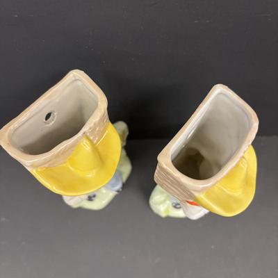 LOT 138: Vintage Japan Lusterware Porcelain Figural Wall Pockets & More