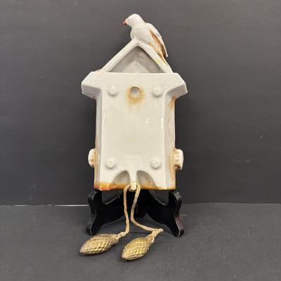 LOT 139: Vintage Japan Porcelain Wall Pockets: Cuckoo Clock, Grapes/Fruit, Cherries & Floral