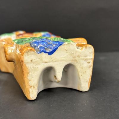 LOT 140: Vintage Japan Porcelain/Ceramic Wall Pockets: Rooster, Cuckoo Clock, Boy w/Puppy & Boy w/Bird