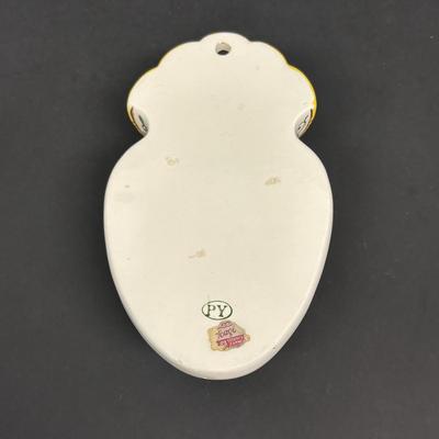 LOT 140: Vintage Japan Porcelain/Ceramic Wall Pockets: Rooster, Cuckoo Clock, Boy w/Puppy & Boy w/Bird