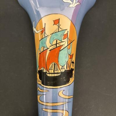 LOT 141: Vintage Japan Lusterware Porcelain Figural Wall Pockets: Art Deco, Ship & Floral