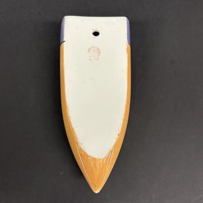 LOT 141: Vintage Japan Lusterware Porcelain Figural Wall Pockets: Art Deco, Ship & Floral