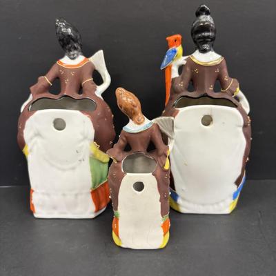 LOT 144: Vintage Hand-Painted Victorian Lady Porcelain Figural Wall Pockets & More