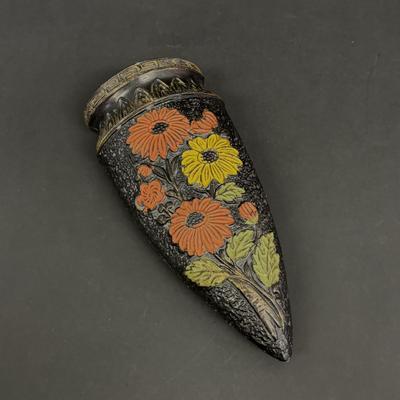 LOT 145: Vintage Art Deco Lady Wall Pockets along with a Vintage Floral Wall Pocket