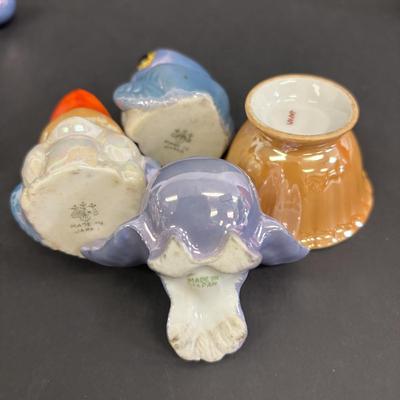 LOT 146: Vintage Japan Lusterware Wall Pockets, Creamer/Sugar Set, Fish/Bird Ashtrays and More