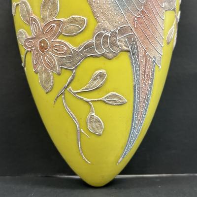 LOT 147: Vintage Moriage Bird Wall Pocket & Hand-Painted Figural Wall Pockets