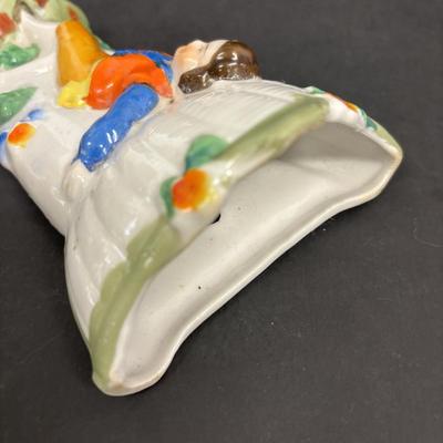 LOT 148: Vintage Wall Pocket Collections: Cuckoo Clock, Floral, Figurine