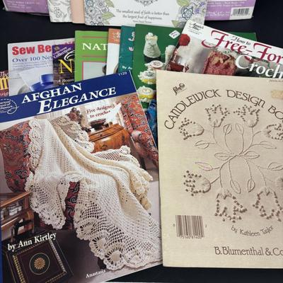 LOT 150: Plastic Canvas Kits, Color Art Books, Pottery/Clay Tools (NIP) and Craft Pattern Magazines