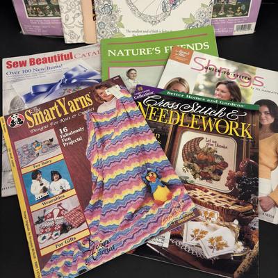 LOT 150: Plastic Canvas Kits, Color Art Books, Pottery/Clay Tools (NIP) and Craft Pattern Magazines