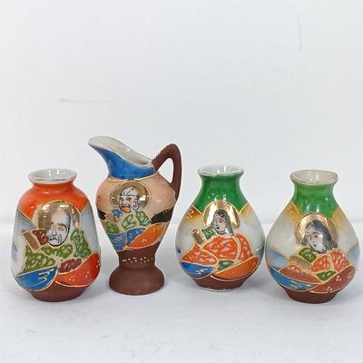 LOT 152: Vintage Japan Enameled and Handpainted Porcelain Figurines Set of (17)