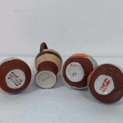 LOT 152: Vintage Japan Enameled and Handpainted Porcelain Figurines Set of (17)