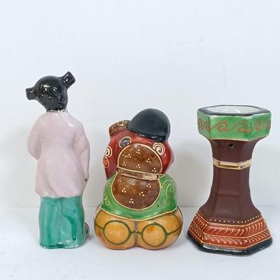 LOT 152: Vintage Japan Enameled and Handpainted Porcelain Figurines Set of (17)