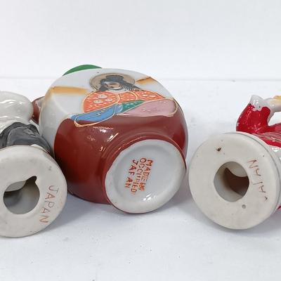 LOT 152: Vintage Japan Enameled and Handpainted Porcelain Figurines Set of (17)