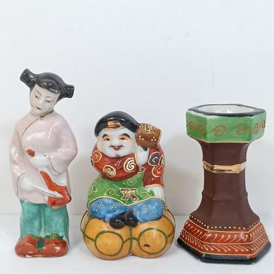 LOT 152: Vintage Japan Enameled and Handpainted Porcelain Figurines Set of (17)