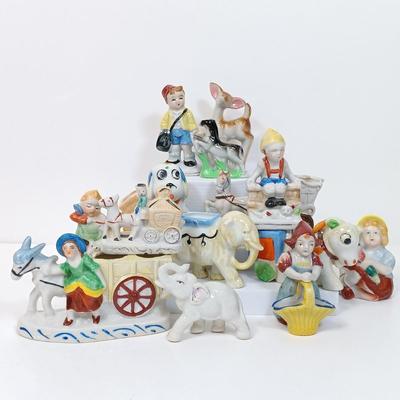 LOT 153: Set of (14) Vintage Japan Porcelain Miniature Figurines