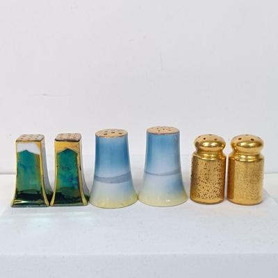 LOT 157: Set of (13) Vintage Lustreware and Handpainted Japan Porcelain Salt and Pepper Shakers