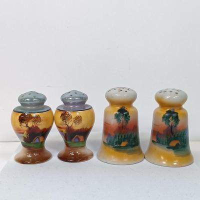 LOT 157: Set of (13) Vintage Lustreware and Handpainted Japan Porcelain Salt and Pepper Shakers