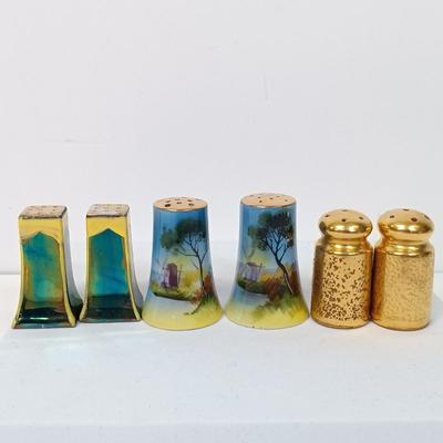 LOT 157: Set of (13) Vintage Lustreware and Handpainted Japan Porcelain Salt and Pepper Shakers