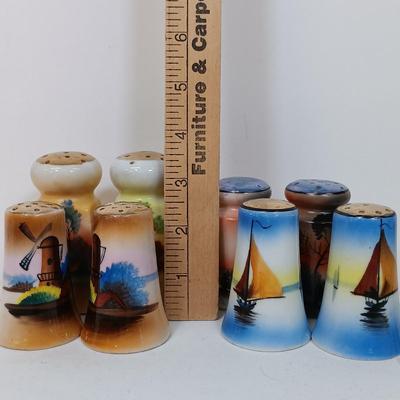 LOT 157: Set of (13) Vintage Lustreware and Handpainted Japan Porcelain Salt and Pepper Shakers
