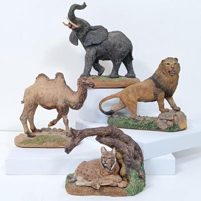 LOT 159: The Franklin Mint 1987 Wildlife Preservation Trust Sculpture Collection Set of (4)