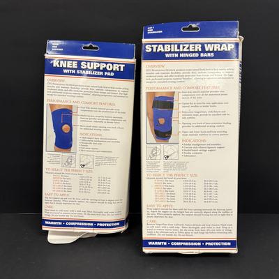 LOT 166: New/Old Stabilizer Wraps, Knee Supports & Calf Support