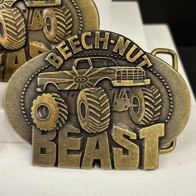 LOT 169: Beech-Nut Beast Tobacco Promotional Belt Buckles
