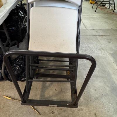560 Set of 12 Lifetime Folding Chairs with Dolly