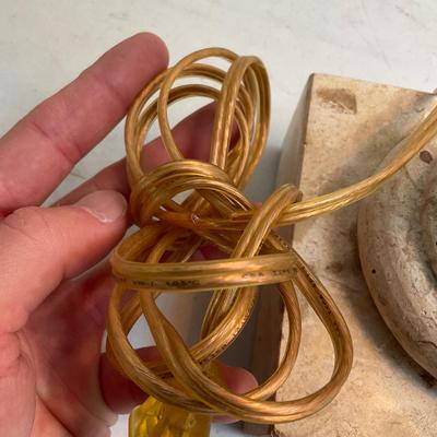 745 Pair of Marble Candlestick Style Lamps