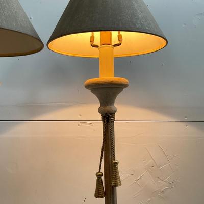 745 Pair of Marble Candlestick Style Lamps