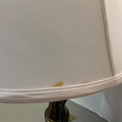 790 Pair of Metal Double Handled lamps with Shades