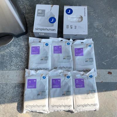 867 Simple Human Stainless Trashcan with Bags