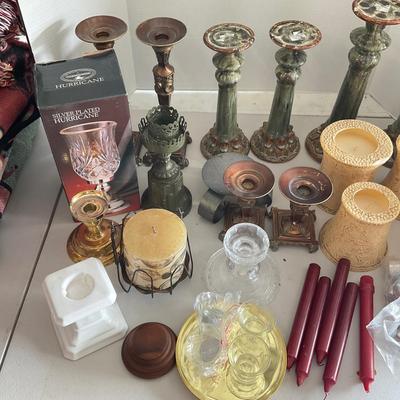 872 Lot of Candlesticks and Candles