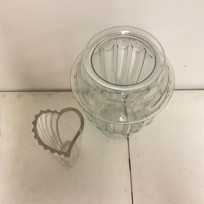 883 Large Urn and Heart Style Glass and Crystal Vase