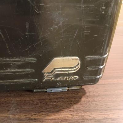 OVER AND UNDER PLANO TACKLE BOX WITH VARIETY OF TACKLE