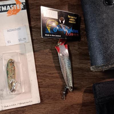 OVER AND UNDER PLANO TACKLE BOX WITH VARIETY OF TACKLE