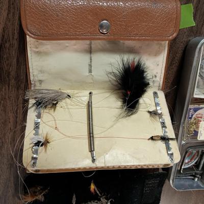 FLY TYING SUPPLIES AND FLIES IN HOLDERS