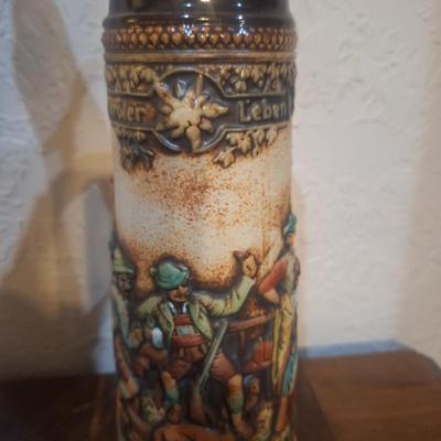 Vintage Gerz or Gerzit German beer stien with pewter lid.  This one is taller than most.