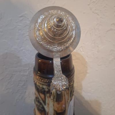 Vintage Gerz or Gerzit German beer stien with pewter lid.  This one is taller than most.