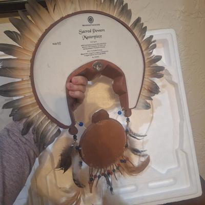 "Scared Powers" wolf art headdress and dreamcatcher wall décor byt the Bradford Exchange