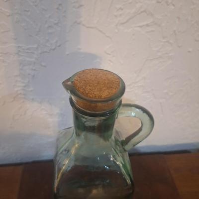 glass pitcher or decanter- looks to be hand blown glass