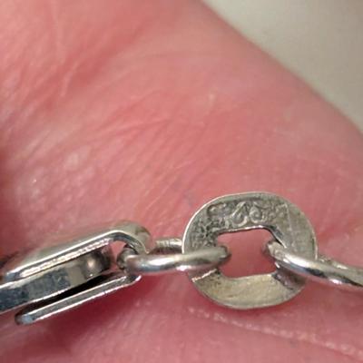 D'Joy 925 sterling silver Necklace with Pink Opal stones.