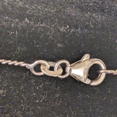 D'Joy 925 sterling silver Necklace with Pink Opal stones.