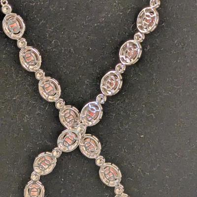 D'Joy 925 sterling silver Necklace with Pink Opal stones.