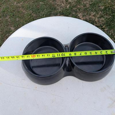 double pet food bowl